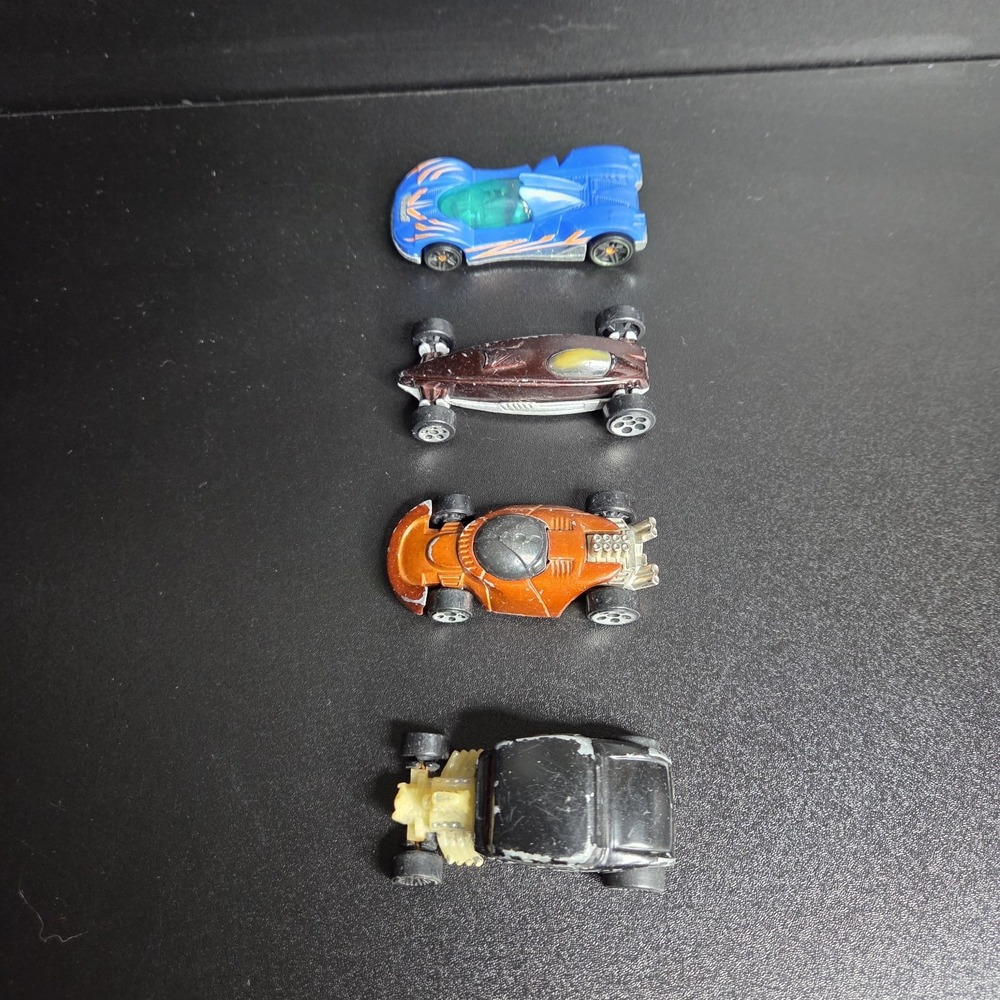 Hot Wheels Diecast Car Lot of 4 Vintage 1996–1999 Mattel Teegray & Custom Cars